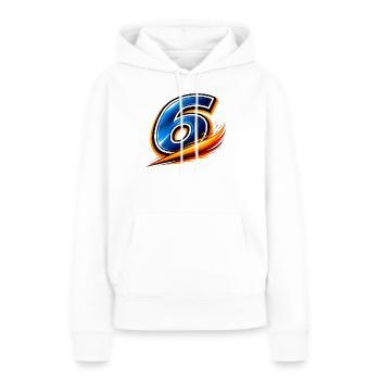 Numéro 6 Maillot de football Milieu de terrain - Sweat à capuche Premium bio Femme - blanc - Devant - Julia (174cm)