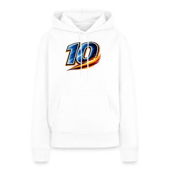 Numéro 10 Maillot de football Joueur Étoile - Sweat à capuche Premium bio Femme - blanc - Devant - Julia (174cm)