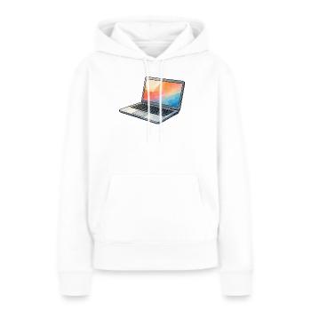 Lumina Laptop Prism - Sweat à capuche Premium bio Femme - blanc - Devant - Julia (174cm)