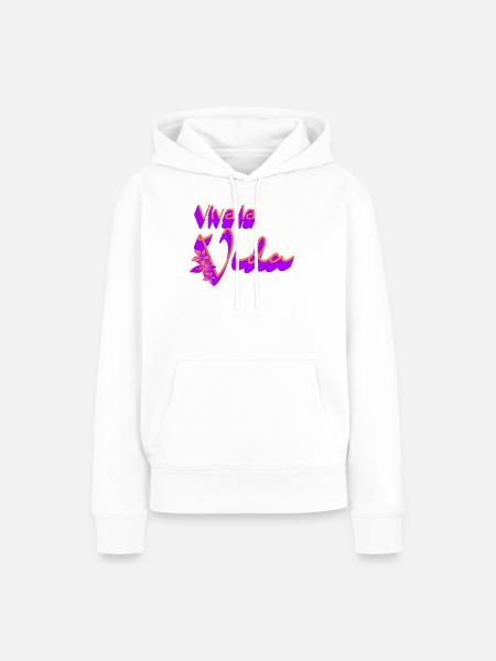 Auf das Leben Blumen-Design - Frauen Premium Bio Hoodie - Weiß