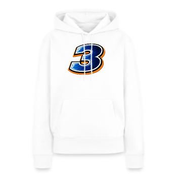 Nummer 3 Fußball Trikot Design Sportlich - Frauen Premium Bio Hoodie - Weiß - Vorne - Julia (174cm)