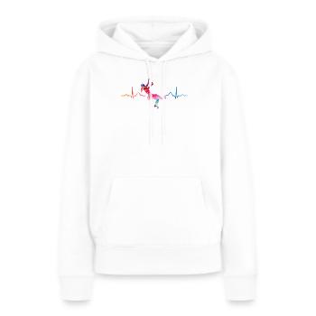 Boulderer Herzschlag Boulder Bouldern - Frauen Premium Bio Hoodie - Weiß - Vorne - Julia (174cm)
