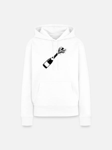 Funkelnde Flaschenpop-Silhouette - Frauen Premium Bio Hoodie - Weiß