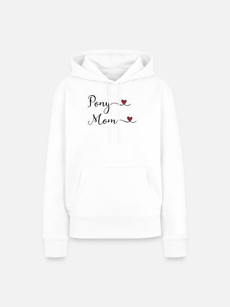 Pony Mama - Frauen Premium Bio Hoodie - Weiß