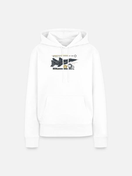 Jetgear Technikumflug Muster - Frauen Premium Bio Hoodie - Weiß