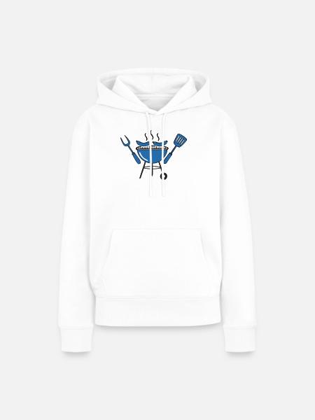 Kugelgrill BBQ Würstchen Vektor - Frauen Premium Bio Hoodie - Weiß