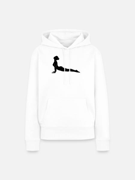 Cobra Yoga Pose Silhouette - Frauen Premium Bio Hoodie - Weiß