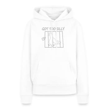 Pigeon in a age – Tellement ridicule - Sweat à capuche Premium bio Femme - blanc - Devant - Julia (174cm)
