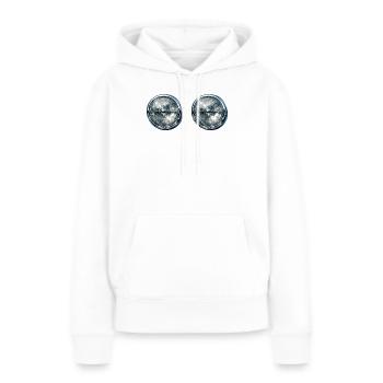 Doppelte Scheinwerferreflexionen - Frauen Premium Bio Hoodie - Weiß - Vorne - Julia (174cm)