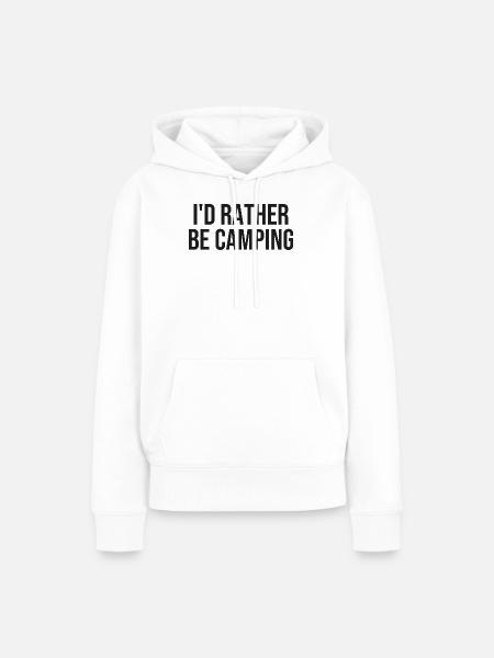 Lieber Camping als Drinnen - Frauen Premium Bio Hoodie - Weiß