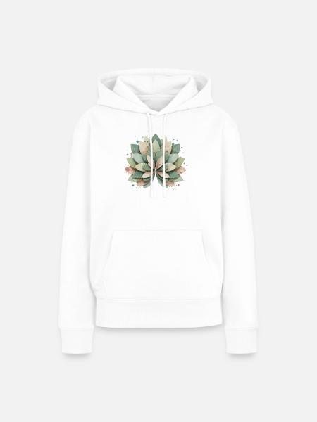 Pastellige Sukkulente Rosette - Frauen Premium Bio Hoodie - Weiß