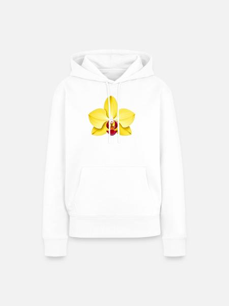 Orchidee - Frauen Premium Bio Hoodie - Weiß
