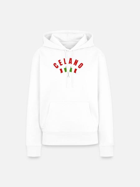 Celano Italienische Flaggen - Frauen Premium Bio Hoodie - Weiß