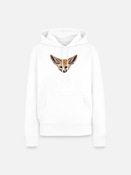 Fennek gesicht füchse Illustration Detailreich - Frauen Premium Bio Hoodie - Weiß