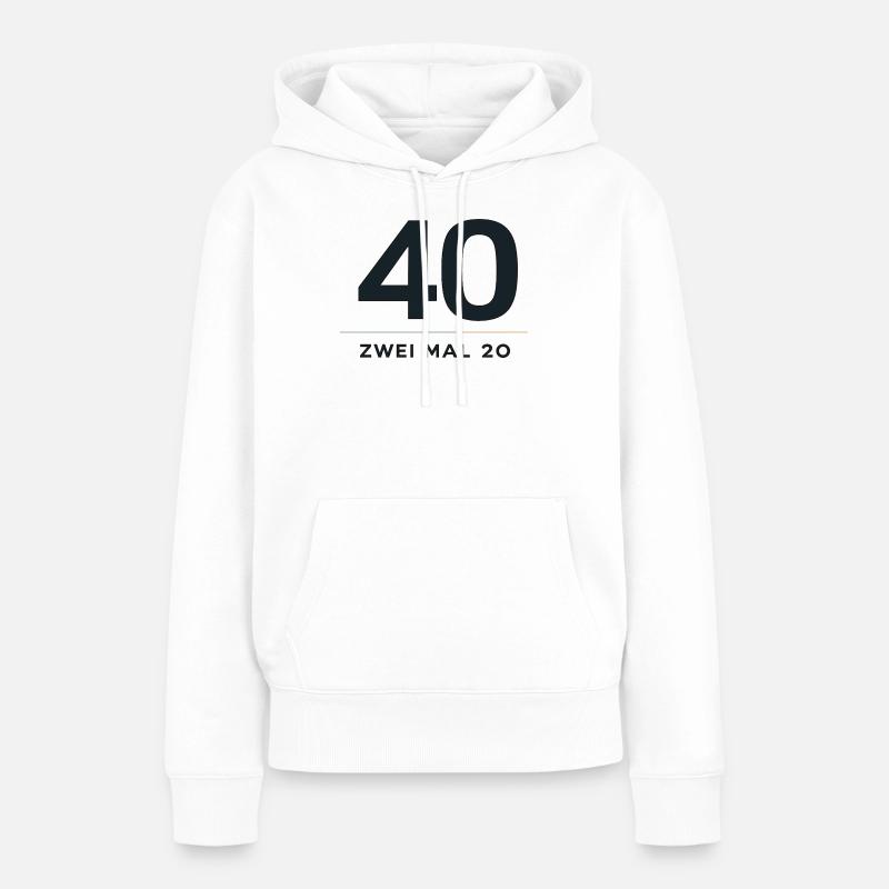 40 ans de conception Twice 20 - Sweat à capuche Premium bio Femme - blanc