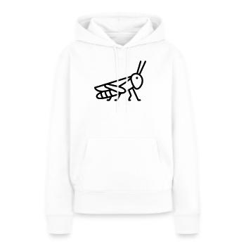 sauterelle - Sweat à capuche Premium bio Femme - blanc - Devant - Julia (174cm)
