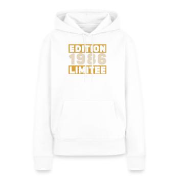 1986 40 ans Anniversaire Vintage Cadeau - Sweat à capuche Premium bio Femme - blanc - Devant - Julia (174cm)