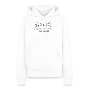 Chaos Manager Hund und Katze - Frauen Premium Bio Hoodie - Weiß - Vorne - Julia (174cm)