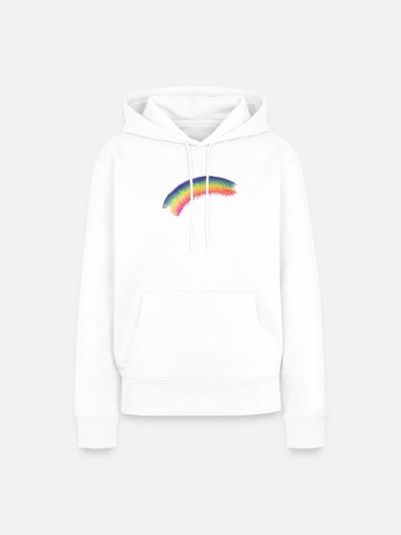 Regenbogen Pinselbogen - Frauen Premium Bio Hoodie - Weiß