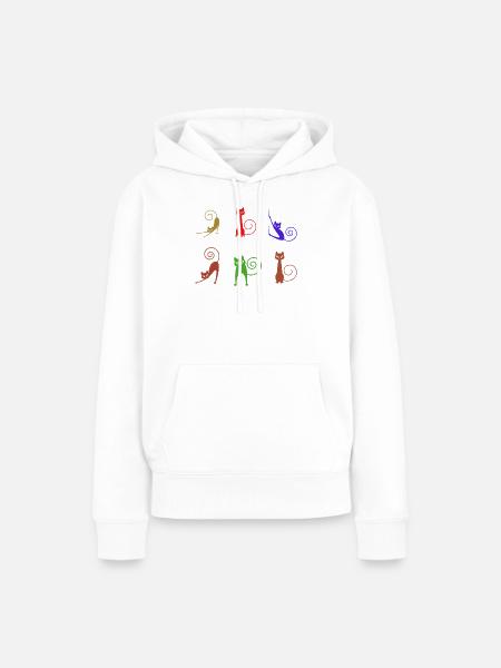 Katzen - Frauen Premium Bio Hoodie - Weiß