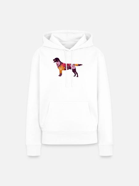Blumenerfüllte Hundesilhouette Labrador Retriever - Frauen Premium Bio Hoodie - Weiß
