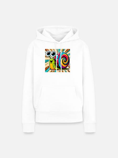 Schnecke - Frauen Premium Bio Hoodie - Weiß