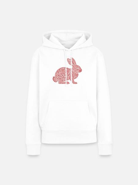 Hase - Frauen Premium Bio Hoodie - Weiß