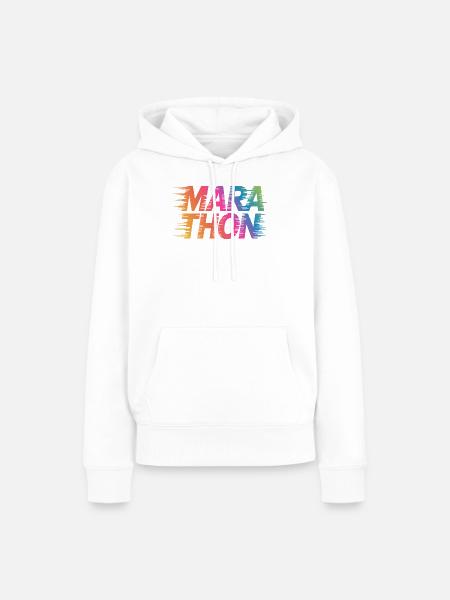 Marathon Gradient Sprintfarben - Frauen Premium Bio Hoodie - Weiß