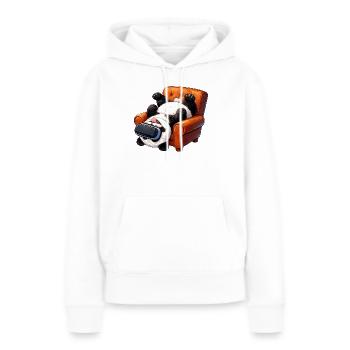 Panda mit VR Brille im Sessel - Frauen Premium Bio Hoodie - Weiß - Vorne - Julia (174cm)