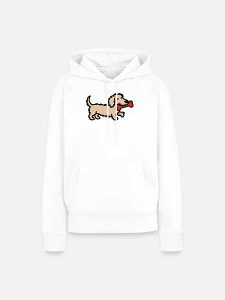 Terrier Doodle Knochen Comic - Frauen Premium Bio Hoodie - Weiß