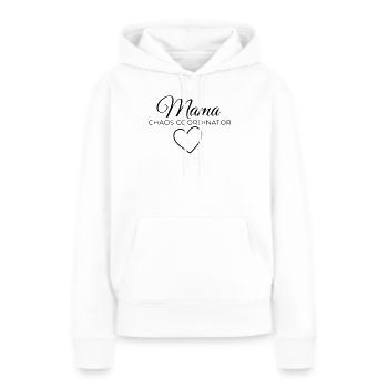 Mama Chaos Coordinatrice - Sweat à capuche Premium bio Femme - blanc - Devant - Julia (174cm)