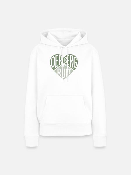 Der Berg ruft Herzdesign - Frauen Premium Bio Hoodie - Weiß