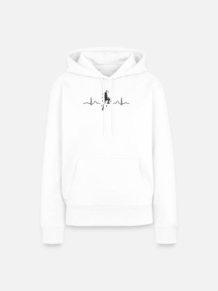 Boulderer Herzschlag Boulder Bouldern - Frauen Premium Bio Hoodie - Weiß