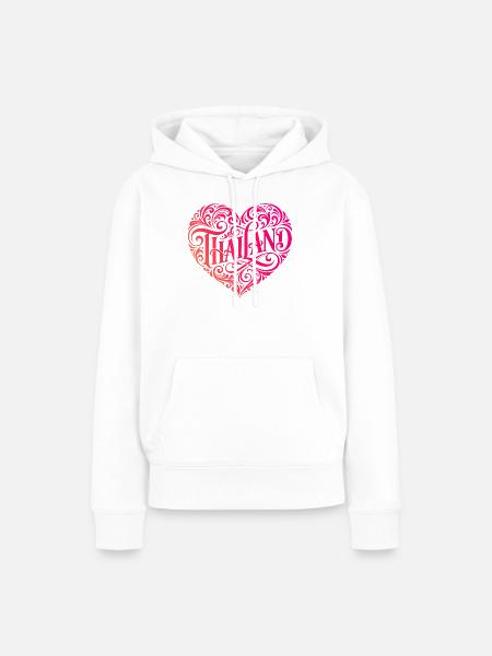 Thailand Herz - Frauen Premium Bio Hoodie - Weiß