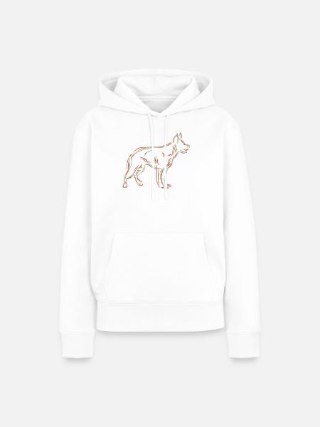 Schäferhund Zeichnung - Frauen Premium Bio Hoodie - Weiß