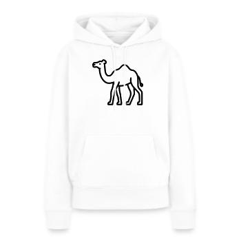 chameau - Sweat à capuche Premium bio Femme - blanc - Devant - Julia (174cm)