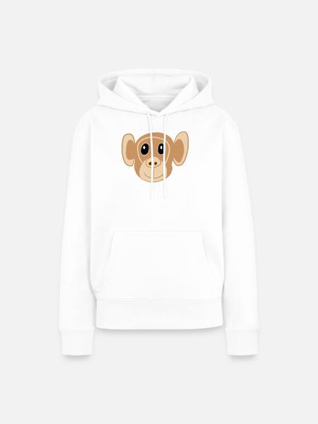 Süßes Affengesicht Print Affe Affen Kinder - Frauen Premium Bio Hoodie - Weiß