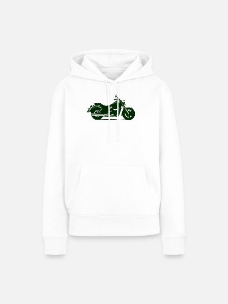 Motorrad Cruiser Silhouette - Frauen Premium Bio Hoodie - Weiß