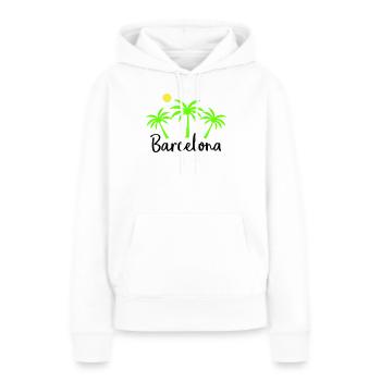 Barcelone - Sweat à capuche Premium bio Femme - blanc - Devant - Julia (174cm)