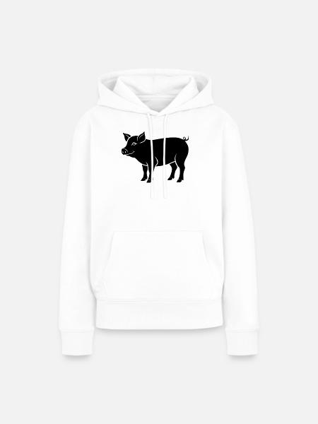 Schwein - Frauen Premium Bio Hoodie - Weiß