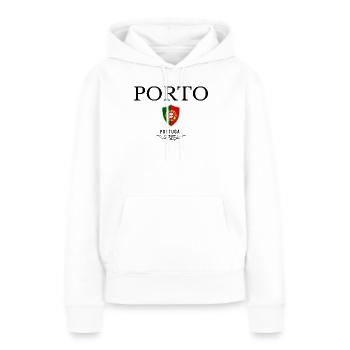 Porto-Souvenir, elegantes Design Porto - Frauen Premium Bio Hoodie - Weiß - Vorne - Julia (174cm)