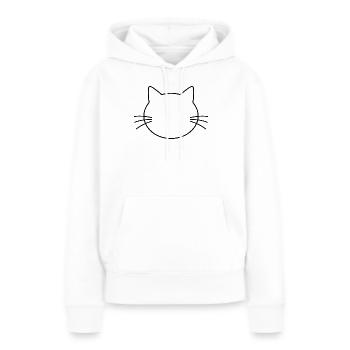 Tête de chat - Sweat à capuche Premium bio Femme - blanc - Devant - Julia (174cm)