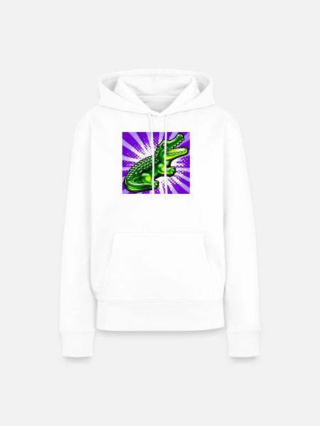 Krokodil - Frauen Premium Bio Hoodie - Weiß