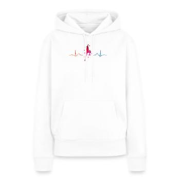 Boulderer Herzschlag Boulder Bouldern - Frauen Premium Bio Hoodie - Weiß - Vorne - Julia (174cm)