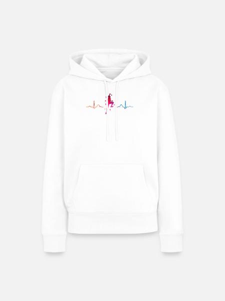 Boulderer Herzschlag Boulder Bouldern - Frauen Premium Bio Hoodie - Weiß