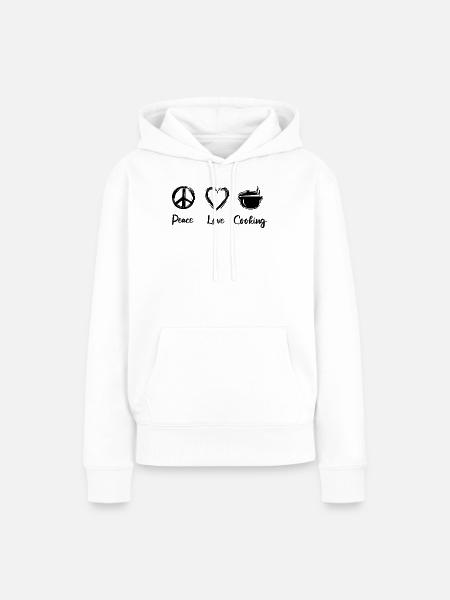 Ich liebe es zu kochen - Frauen Premium Bio Hoodie - Weiß