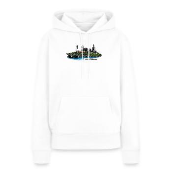 Warschau - Frauen Premium Bio Hoodie - Weiß - Vorne - Julia (174cm)
