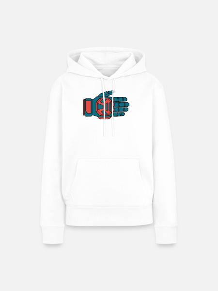Sicherer Downhill Handschuh BMX - Frauen Premium Bio Hoodie - Weiß