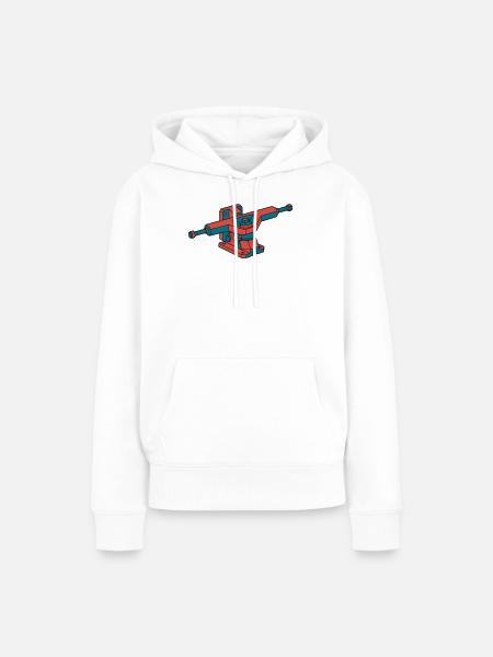Robuste Skateboard Achse Skater - Frauen Premium Bio Hoodie - Weiß