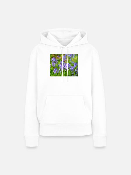 Glockenblume – Violette Frühlingsblüte - Frauen Premium Bio Hoodie - Weiß